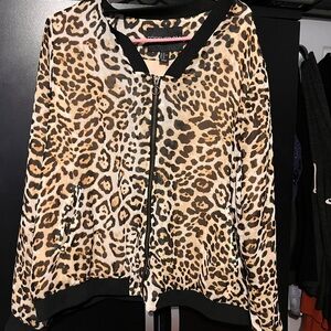 Forever 21 Animal Print Jacket with Black Accents